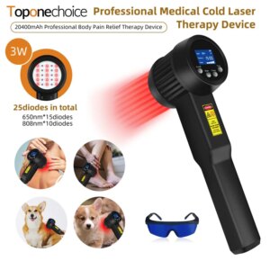3000mW 10x808nm+15x650nm Low Level Laser Red Light Therapy Device Cold Laser Arthritis Pain Relief Physical Therapy Equipment