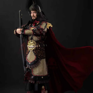 Ancient Chinese Soldier Armor Stainless Steel Split Fish Scales Armour Outfit Unisex Cosplay Costume Golden Silver Black