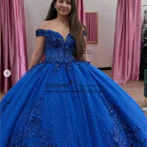 Princess Ball Gown Quinceanera Dress With Appliques Lace Customized Mexican Vestidos De XV 15 Años Off Shoulder Sweet 16 Dress