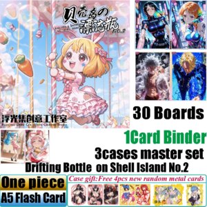 Drifting Bottle On Shell Island No.2 One Piece A5 Flash Cards Anime Luffy Zoro Sanji Nami Trading Game Cards Kids Xmas Gift