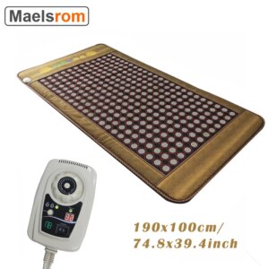 190x100cm PEMF Infrared Jade Heating Pad Biomat FIR Wavelength Mattress With Natural Tourmaline Stones Chakra For Body Massage