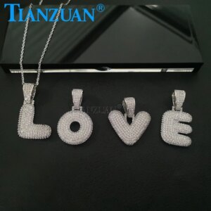 Simple Moissanite Necklace 26 Alphabet Letter Pendant DIY Initials Name Gifts 925 Sterling Silver Necklace Jewelry Gifts