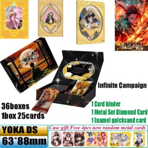 New Yoka Demon Slayer Infinite Campaign Collection Cards Anime Character Tanjirou Kamado Nezuko Metal Inlaid Diamond Falsh Cards