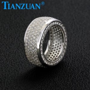925 Sterling Silver Moissanite Ring Rings Party Band Rings for men Anniversary Gifts
