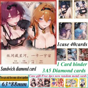 New Moling Creative Sun and Moon Shine Together Full-Sandwich Diamond Limited Edition Goddess Story Ganyu Hutao Collection Cards