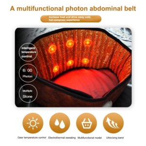 Red Light Therapy  Back  Abdominal Belt Vibrators Electric Massager Pain Relief Promotes Blood Circulation Increase Metabolism