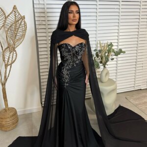 Customized  Fashion Strapless Jersey Sleeveless Crystal Evening Dresses Elegant Floor Length Celebrity Gowns Vestido De