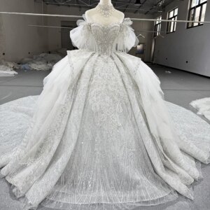 Lace Wedding Dresses Sweetheart Neckline Off Shoulder Short Sleeve Ball Gown Customized Wedding Dresses Luxury 2025