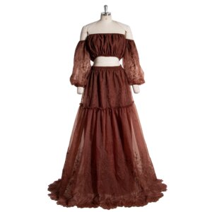 Two Pieces Lace Boho Custom Made Casual Maternity Beach Photoshoot Dress Seaside Outfit Bohemian Maxi Photo Shoot Dress YW240014