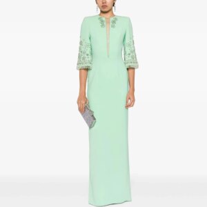 Luxury Evening Dress Jersey Beading Rhinestone Long Beaded Evening Gowns Straight Jewel Long Dresses 2024 Women’s Evening Gowns