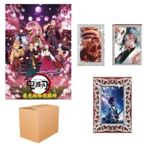 Demon Slayer Collection Cards Booster Box Luminescent Enamel Bricks Kid Toys Playing Cards Tables Games