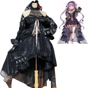Custom Made Vtuber Tokoyami Towa Cosplay Costume Black Bride Dress Wedding Uniform Women Anime Outfits Halloween Dress Tailor