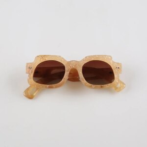 Women Sunglasses Men Irregularthick Hollowed-Out Vintage Retro Handmade Honey Horn Polarized Sunglass Men Fashion Glasses