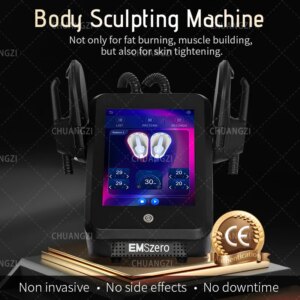 EMS RF Body Slimming Machine Fat Removal Weight Loss Muscle Sculpt Electric Stimulator Portable Hi-EMT Device for Home Gym Use