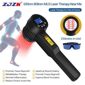 ZJZK Red Light Laser Horse Treatment For Nerve Damage Cool Laser Light Therapy 650nmx10diodes+808nmx15diodes Dogs Trigger Finger