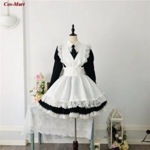 Cos-Mart Anime Gorgeous Maid Uniform Cosplay Costume Sweet White Dress Activity Party Role Play Clothing High-End Custom-Make
