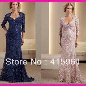 Luxurious Royal Blue Lace farsali floor length vestido de madrinha 2025 Mother of the Bride Dresses With Jacket for weddings