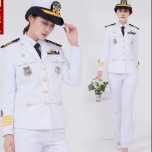 US Navy Uniform Women Captain Yacht  Suit White Commander Officer Include Pant Accessories