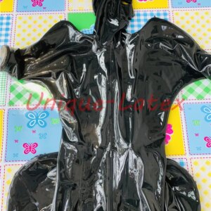 LATEX CATSUIT DOG CATSUIT WITH Pad OPEN EYES MOUTH NOSE FIVE ZIPPER
