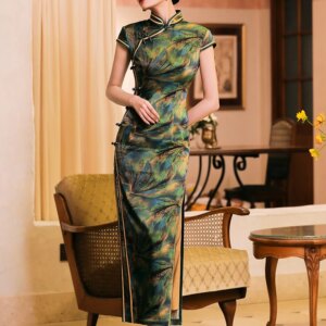 Chinese Dress Woman Customized Large Size Qipao Real Silk Cheongsam Long Cheongsam Dress Traditional Retro Qipao Oriental Dress
