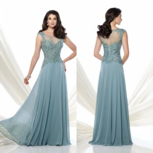 drop shipping vestidos de novia Fashion Cap Sleeve Long 2025 Mother Of The Bride Dresses Floor Length Scoop Neck For Weddings