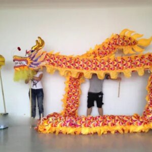 4m Length Size 5 silk print fabric 4 student Chinese DRAGON DANCE ORIGINAL Dragon Chinese Folk Festival Celebration Costume