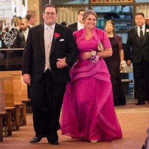 Fuchsia Mother Of The Bride groom Dresses With Jacket Tiers Skirt Plus Size Ruffles formal party wedding guest gown Customized