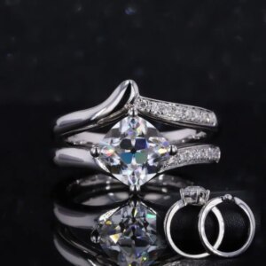 S925 Moissanite ring Moissanite Gemstone Engagement Ring SET