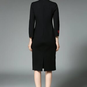 New Plum Embroidered Winter Dresses Women Vestidos Ukraine Women Package Hip Black Dress Kerst Jurk Dames Robe Femme