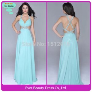 custom made A Line Spaghetti Strap Sweetheart Chiffon backless Beading Prom Dresses Long Evening Gown vestido de noiva 2025 new