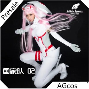 DARLING in the FRANXX 02 ZERO TWO Cosplay Costume White Driving Suits Woman Sexy Halloween Outfits Jumpsuits Anime Costumes