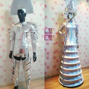 Future Science Performance Costume Silver Bodysuit Mirror Theme Party Cosplay clothing