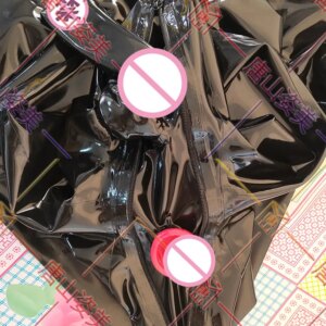 latex catsuit with gloves socks zip hidden sheath