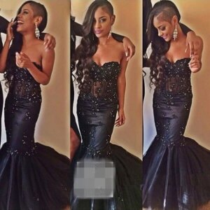 sweetheart Black Real Model Women appliques Beads Mermaid Prom Dress Lace Evening Gown Vestidos de Festa longo prom dresses 2025