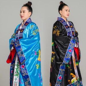 Unisex Silk Cloth Vintage QingCheng Mount Daoist Gown Robe Handmade Embroidery Taoist Supplies Spring Cotton Taoist Clothing