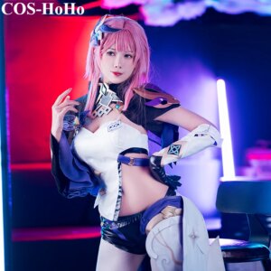 COS-HoHo Anime Honkai Impact 3 Elysia Game Suit Sexy Elegant Dress Uniform Cosplay Costume Halloween Women Role Play Outfit NEW