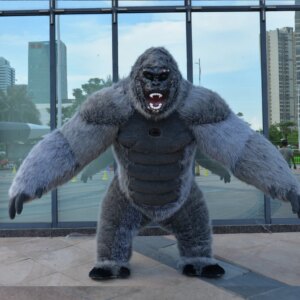 King Kong Inflatable Costume for Adult Plush Furry Mascot Anime Halloween Turtle Carnival Dress Suit Fursuit orangutan Gorilla