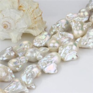 APDGG Natural AA large nucleated 20-25mm genuine baroque white pearl strands loose beads women lady jewelry DIY