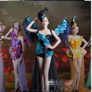 love bird costumes Dreamland stage Catwalk flower show fairy costume dream feather tutu dress angels Conference costumes
