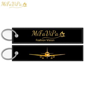 1000 PCS Custom Keychain llaveros Safety Label Embroidery Customized Key Rings Chain for Aviation