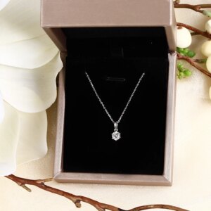 18k Solid White Gold 0.51ct Round Brilliant Cut HPHT Lab Grown Diamond Jewelry Necklace