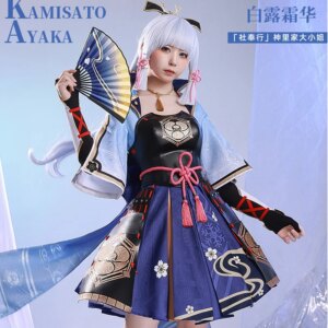 Genshin Impact Cos Kamisato Ayaka antiquity Dress Game Same Cosplay Costume Female Suit