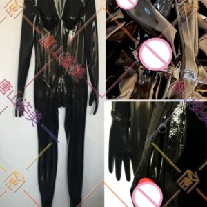 MEN LATEX CATSUIT WITH GLOVES SOCKS ZIP HIDDEN SHEATH CUSTOMIZED