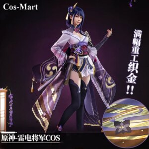 Cos-Mart Game Genshin Impact Raiden Shogun Cosplay Costume Gorgeous Sweet Purple Uniform Dress Activity Party Role Play Clothing