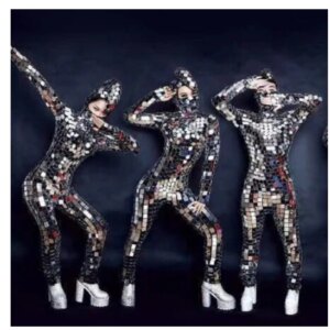 Singer Stage Show Bright Bodysuit Full Sequins Mirrors Mask Jumpsuit Sexy Dance Clothes Set Nightclub Cosplay Dance Female