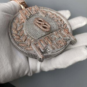 Large Round Pendant with custom font, two letters in the middle can be changed. Others are fixed, one month production period