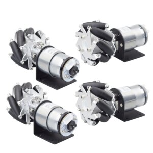 4pcs/set 10KG Load 60mm Metal Mecanum Wheel with 12v Encoder Motor for Arduino Rasbperry Pie DIY Robot RC Car STEAM Toy