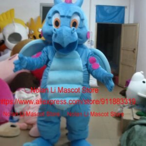 Hot Sale Blue Dragon Mascot Costume Set Role Playing Unisex Party Game Advertising Adult Halloween Gift 1067
