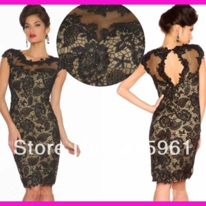vestido de madrinha 2025 Vintage Cap Sleeve Short Lace Mother of the Bride Dresses Knee Length illusion party evening dress