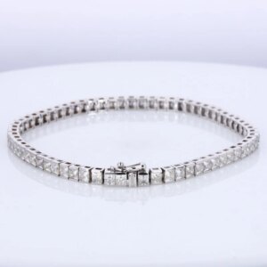 14k Solid Gold Moissanite Princess Cut 2.5×2.5mm Bracelet Women Bracelet